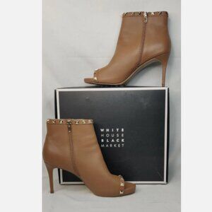 NIB White House Black Market Sienna Studded High Heeled Shootie Vachetta Size 9